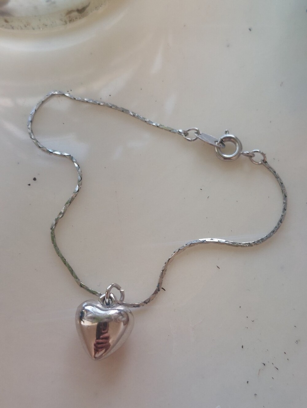 Silver Heart Pendant Bracelet - Women's Jewelry